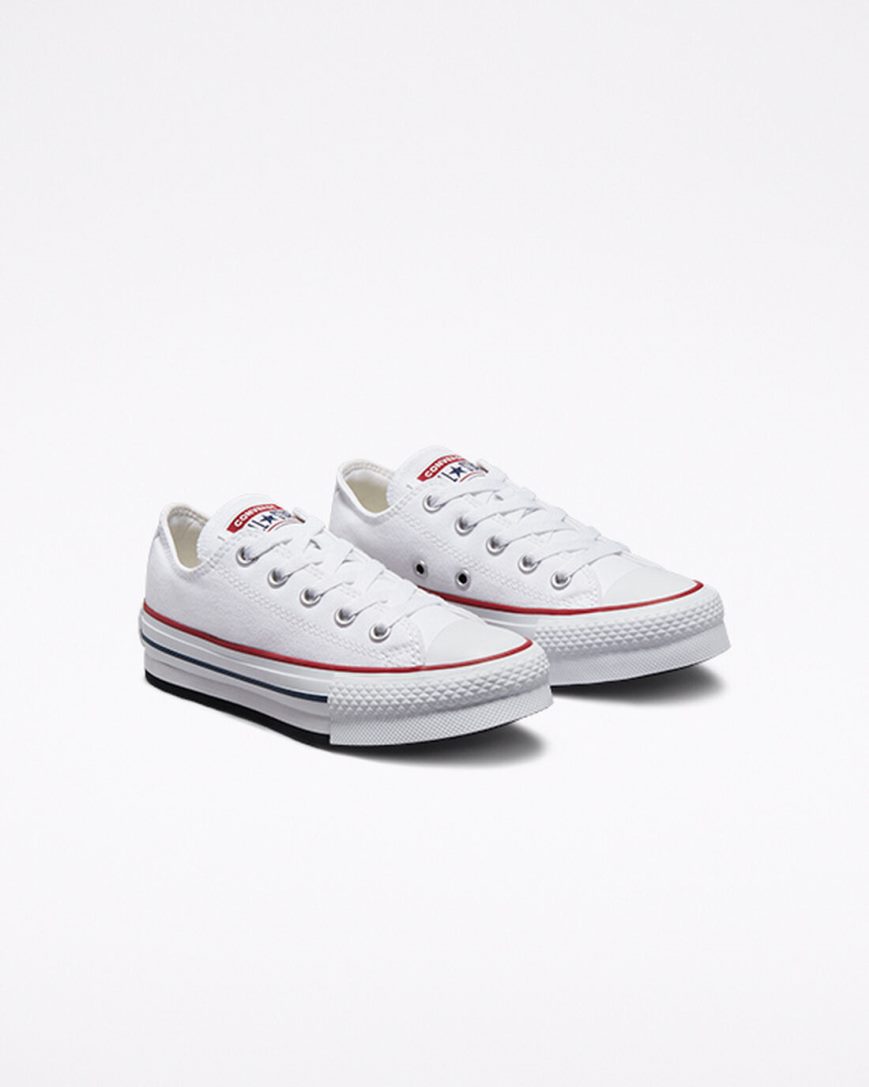 Zapatos Plataforma Converse Chuck Taylor All Star Lift Bajas Niña Blancas Rojas Oscuro Azul Marino | PE 4EWP78